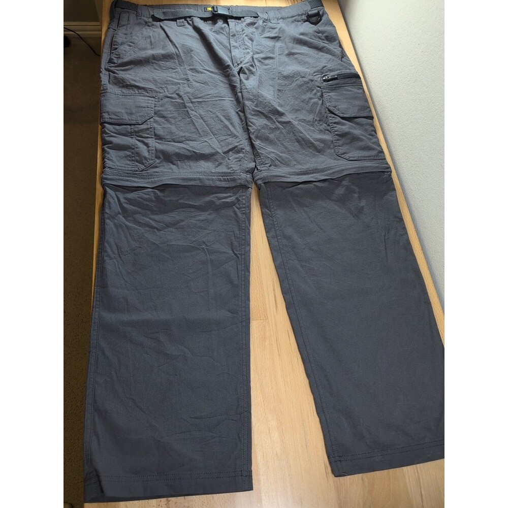 BC Clothing Men’s Convertible Zip Off Cargo Adventure Pants 2XL Gray